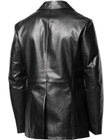 Black leather jacket on a white background