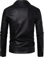 Black leather jacket on a white background
