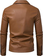 Brown leather jacket on a white background