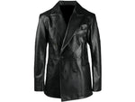 Black leather coat on a white background