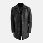 Black leather coat on a white background