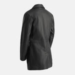 Black leather jacket on a white background