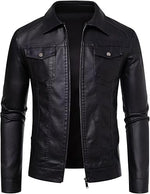 Black leather jacket on a white background